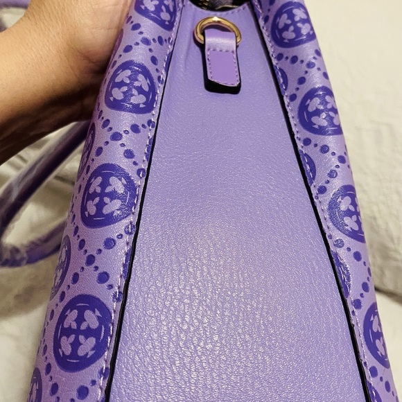 Purple purse large stunning gift new with clutch 2 piece set VEGAN LEATHER - Picture 6 of 14